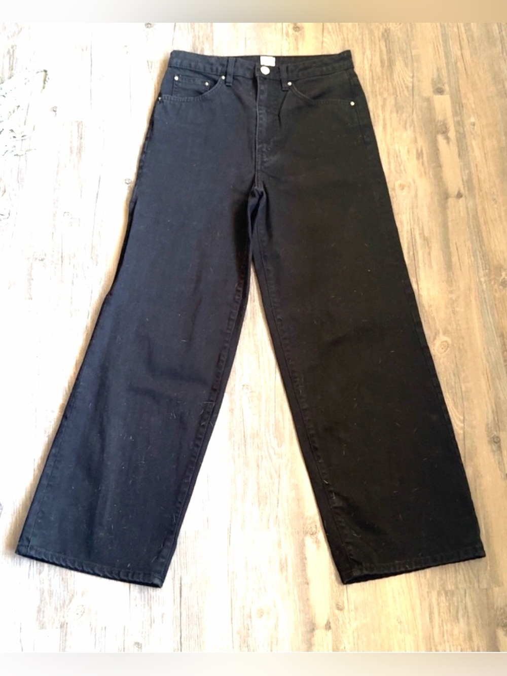 TOTEME Flair High-Rise Wide-Leg Black Jeans Size 27